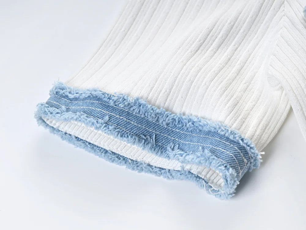 Sando Denim Knitted Maxi Kleid