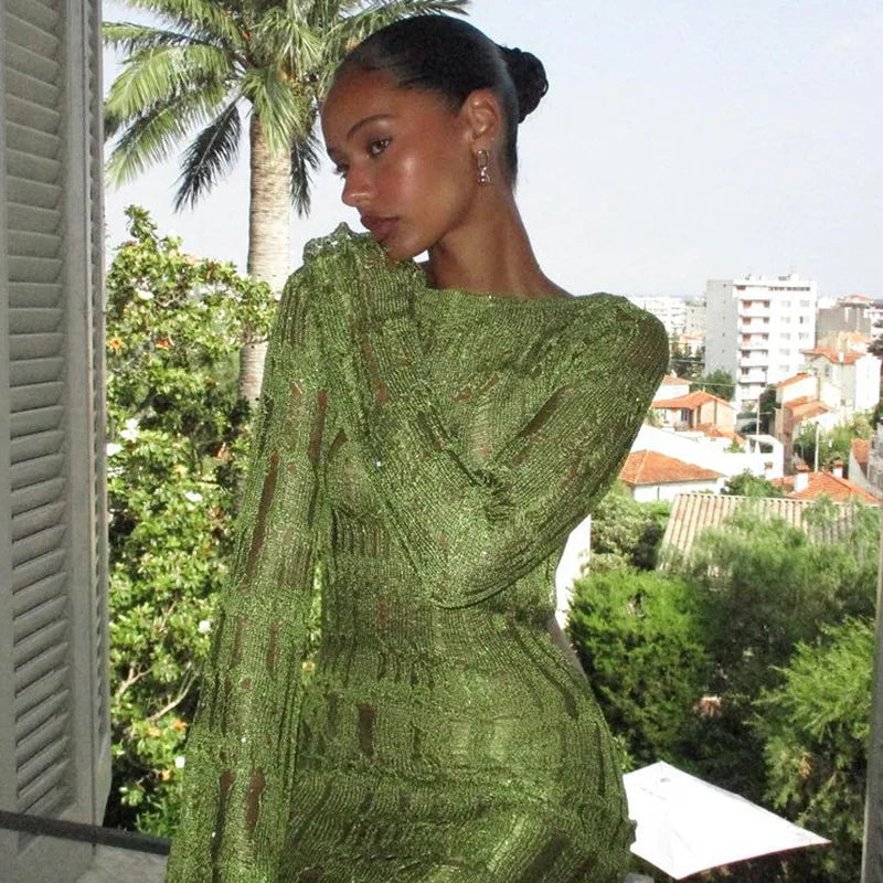 Green Umbra Maxi Kleid