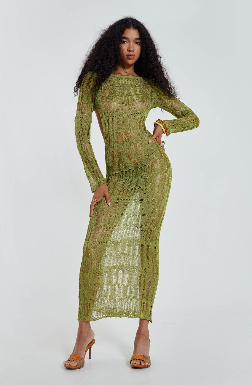 Green Umbra Maxi Kleid