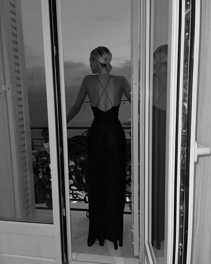 Mitternachtsblüte Abendkleid