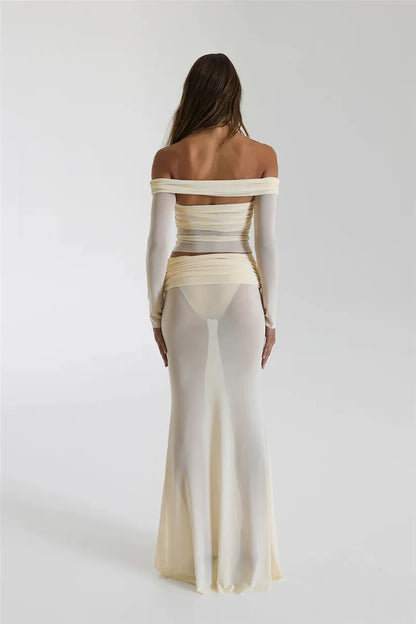Elegance Whisper off shoulder Gown
