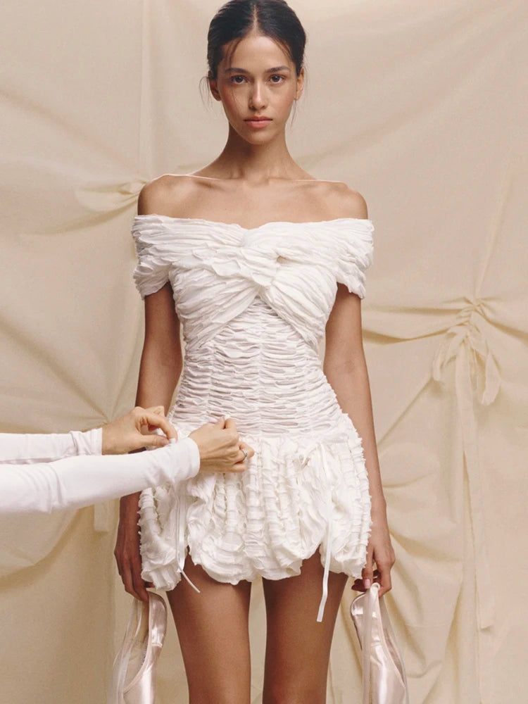 Mermaid Off Shoulder Raffkleid