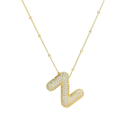 Gold Initial Anhänger Halskette 18 Karat