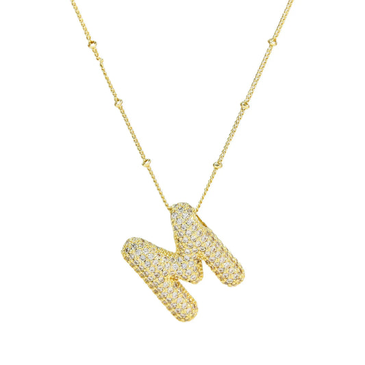 Gold Initial Anhänger Halskette 18 Karat