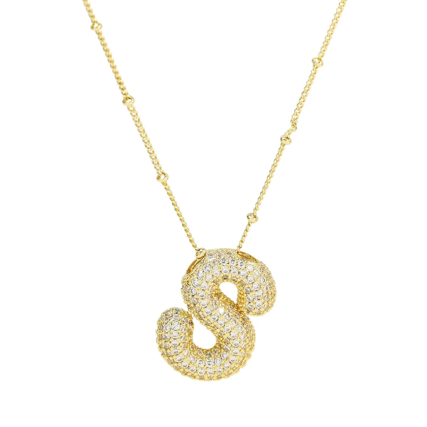 Gold Initial Anhänger Halskette 18 Karat