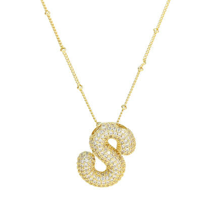 Gold Initial Anhänger Halskette 18 Karat