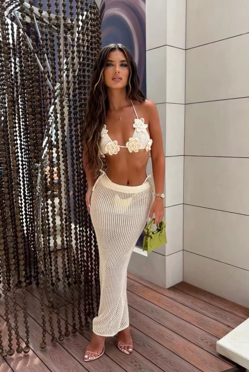 Häkel Bikini Set mit Rock