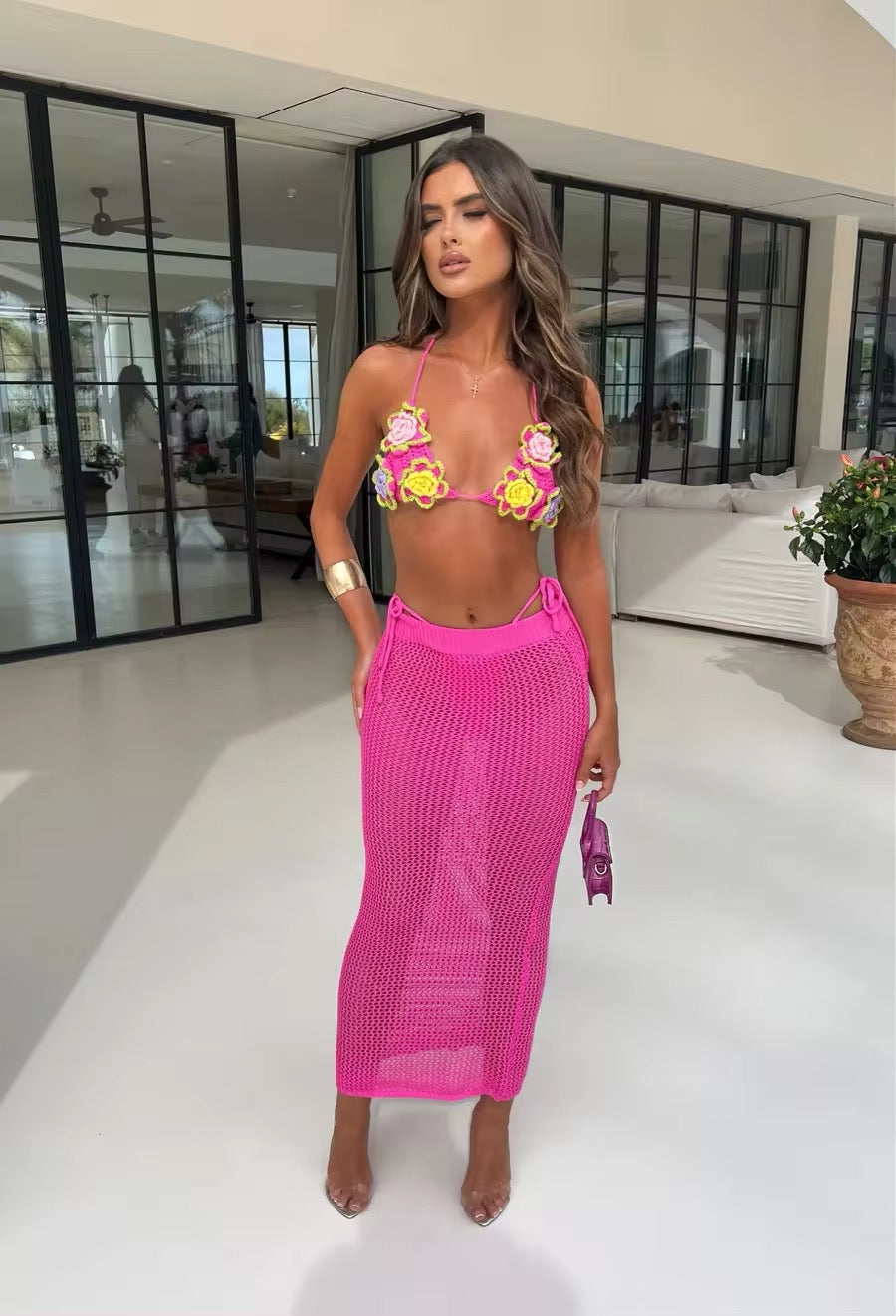Häkel Bikini Set mit Rock