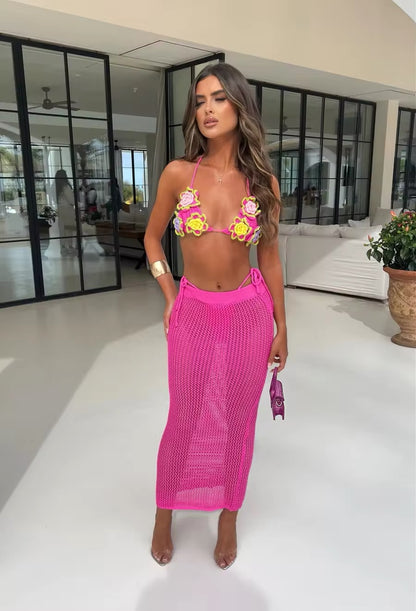 Häkel Bikini Set mit Rock