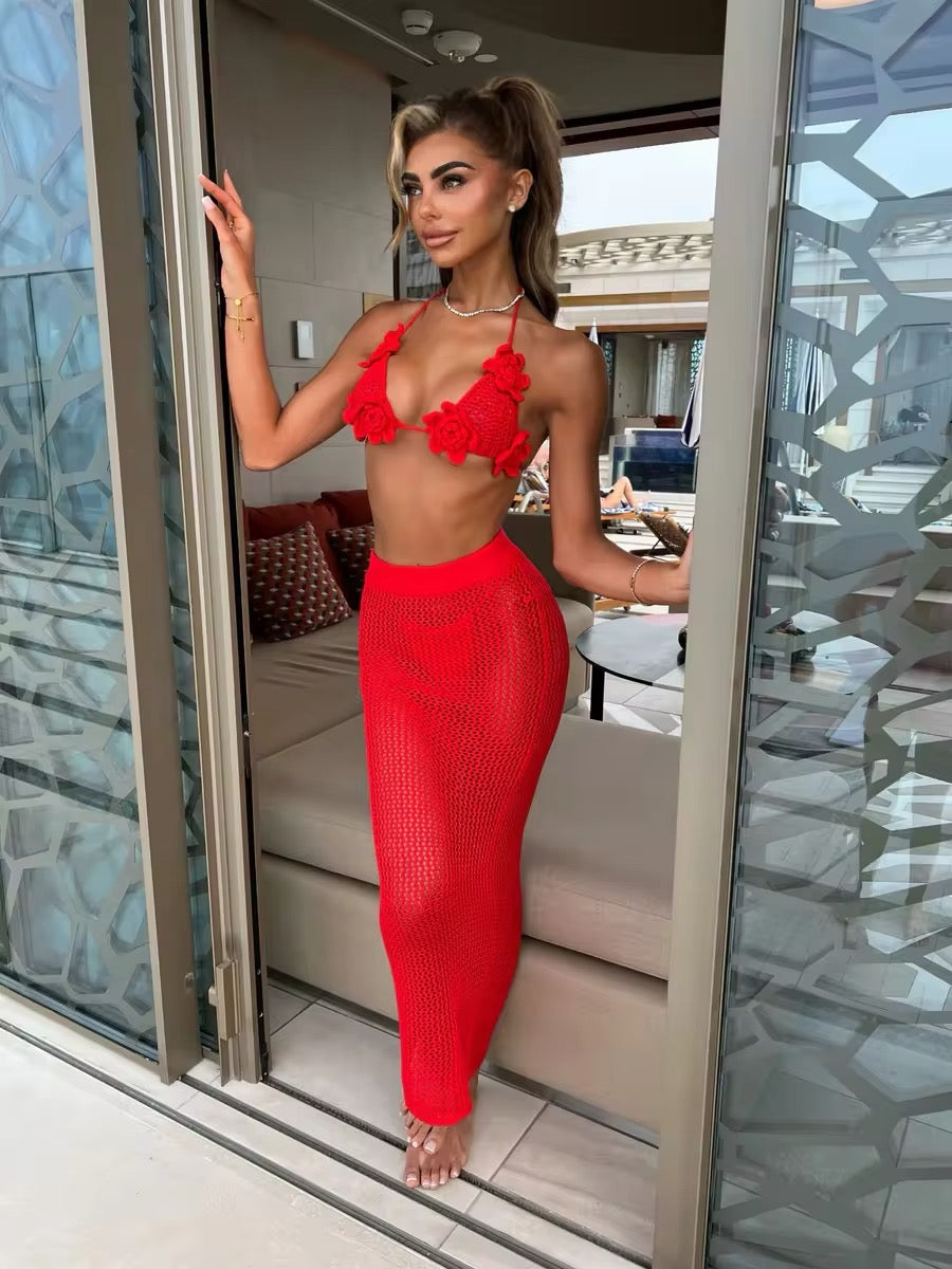 Häkel Bikini Set mit Rock