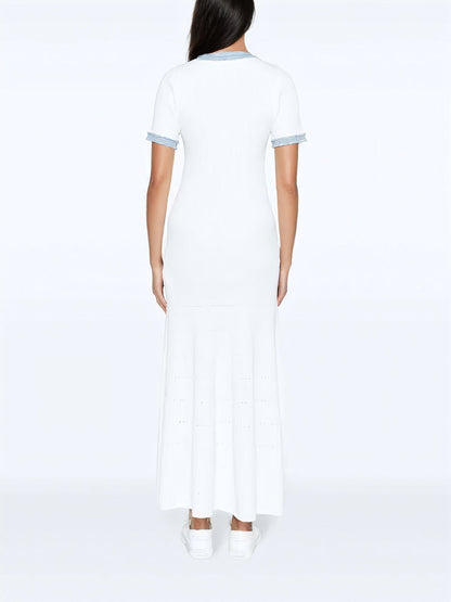 Sando Denim Knitted Maxi Kleid