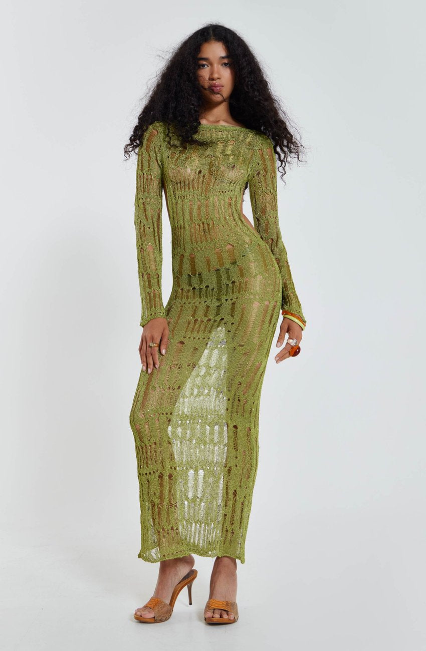 Green Umbra Maxi Kleid