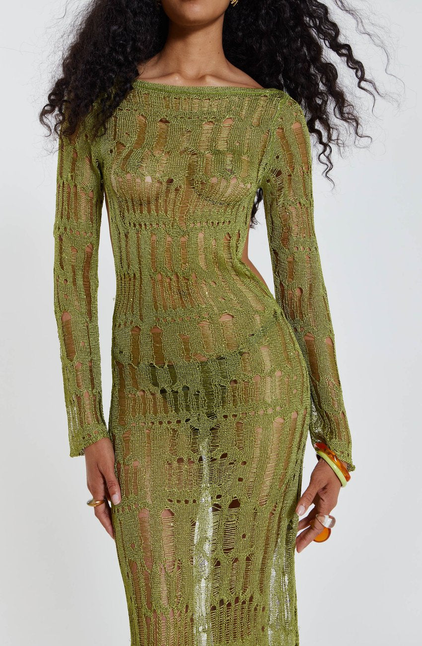 Green Umbra Maxi Kleid