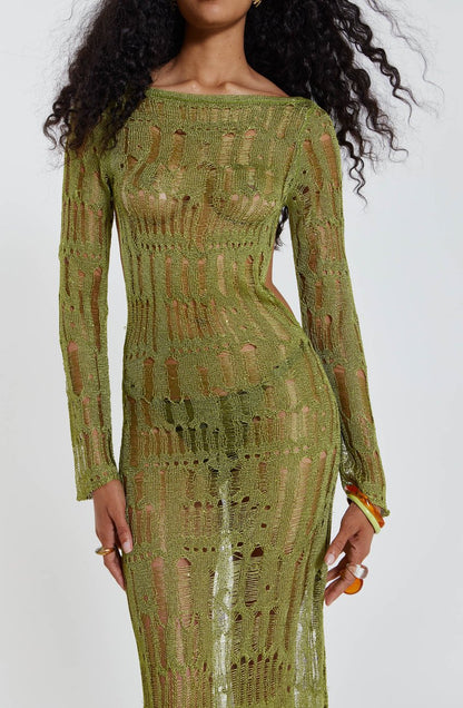 Green Umbra Maxi Kleid