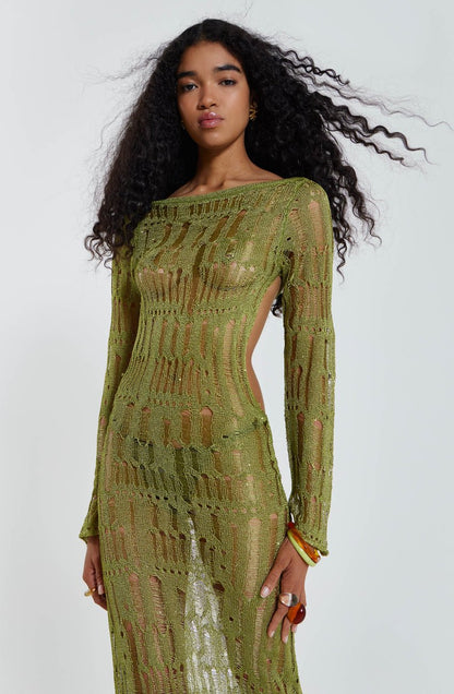 Green Umbra Maxi Kleid