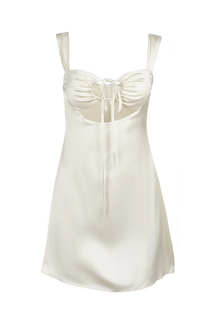 Ivory Elegance Cutout Minikleid