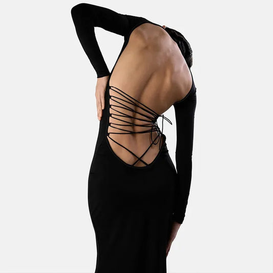 Midnight Grace Rückenfreies Couture Kleid